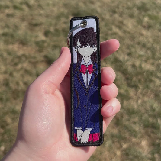 Shy Serenity Embroidered Keychain