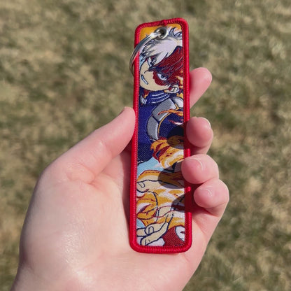 Fire and Ice Hero Embroidered Keychain