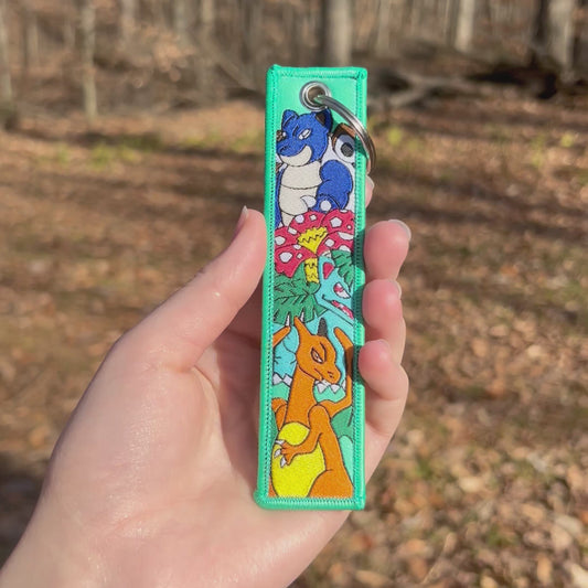 Elemental Trio Embroidered Keychain