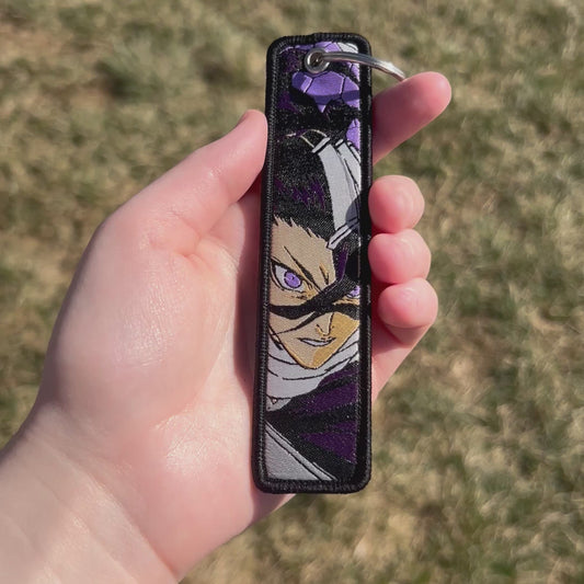 Cherry Blossom Warrior Embroidered Keychain