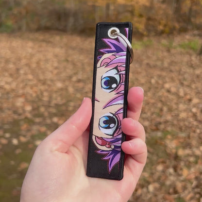 Silver Current Embroidered Keychain