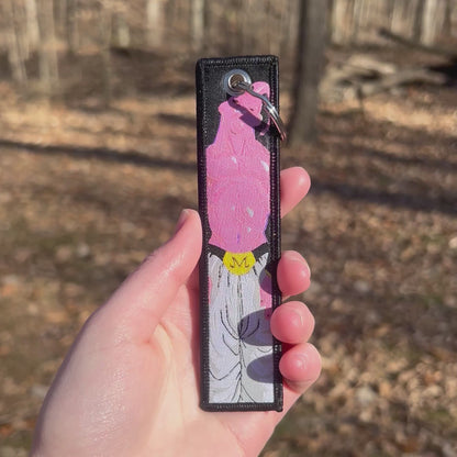 Playful Powerhouse Embroidered Keychain