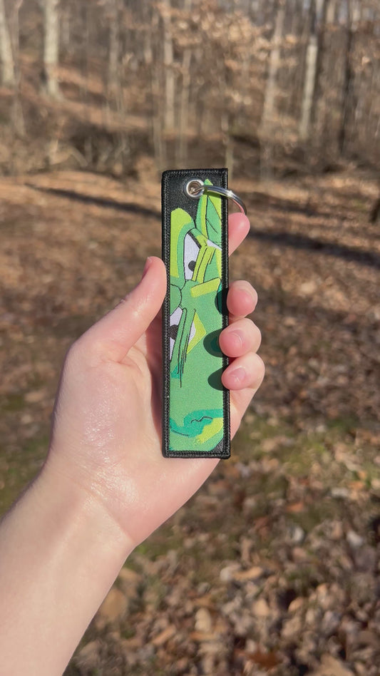 Wise Green Fighter Embroidered Keychain