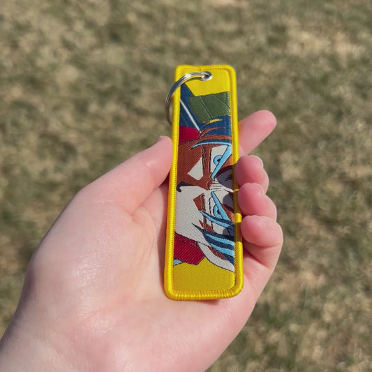 Dual Aura Warrior Embroidered Keychain